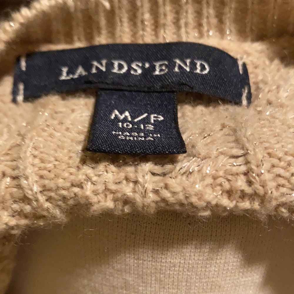 Lands’ End Glitter V Neck Sweater MP - Picture 3 of 4
